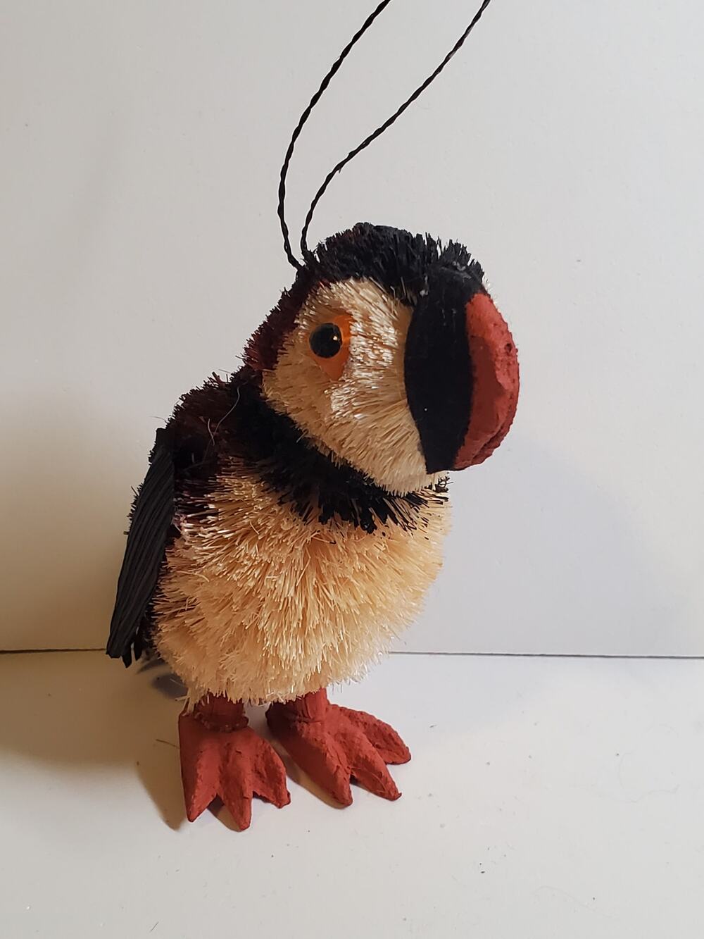 Natural Fiber Ornament - Puffin Bird